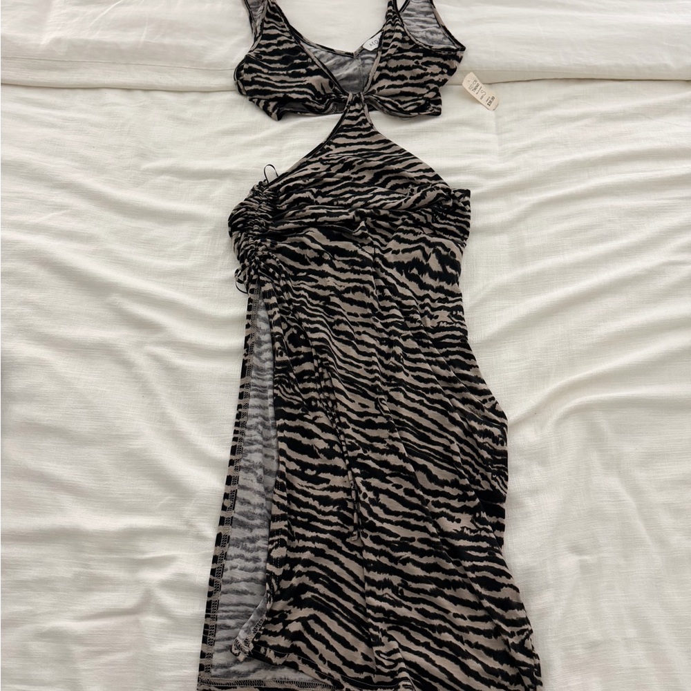Zebra Print Cutout Dress